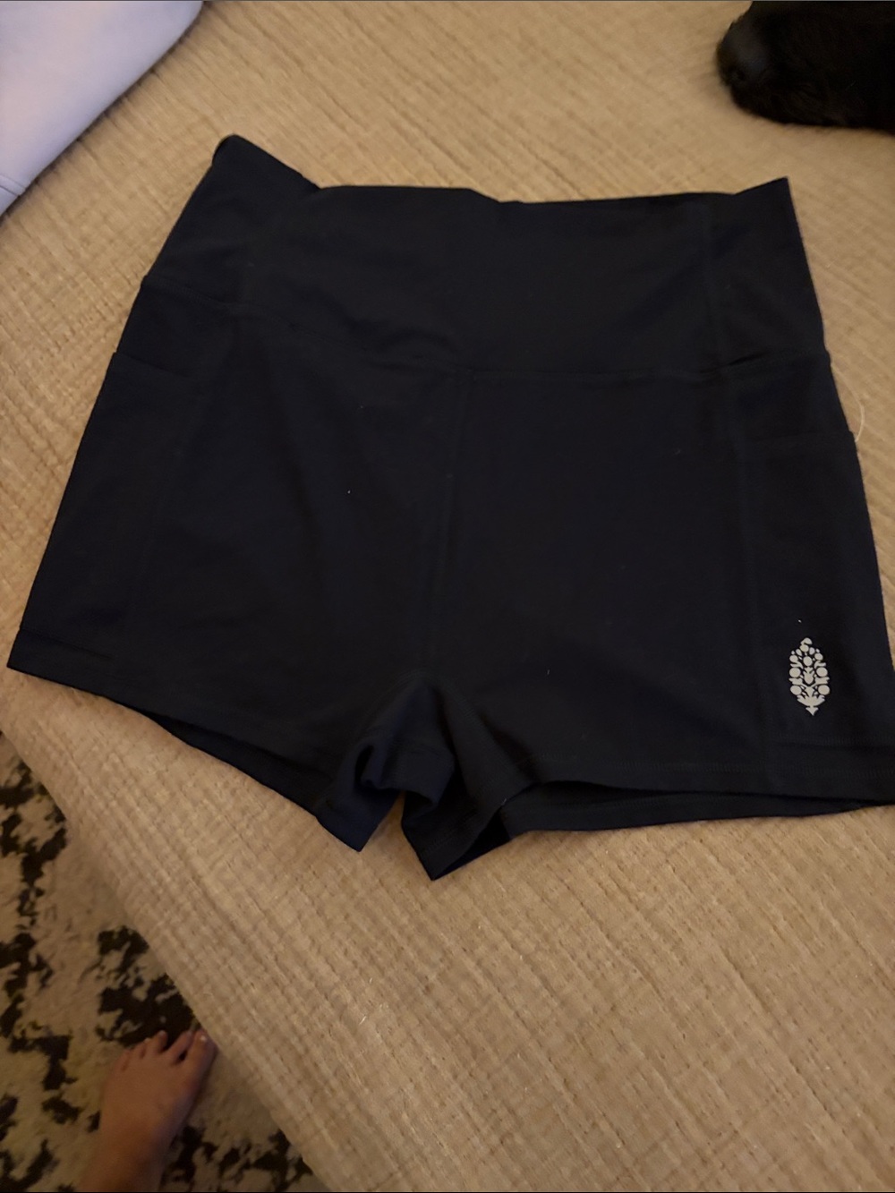 Free People Black High-Rise Bike Shorts